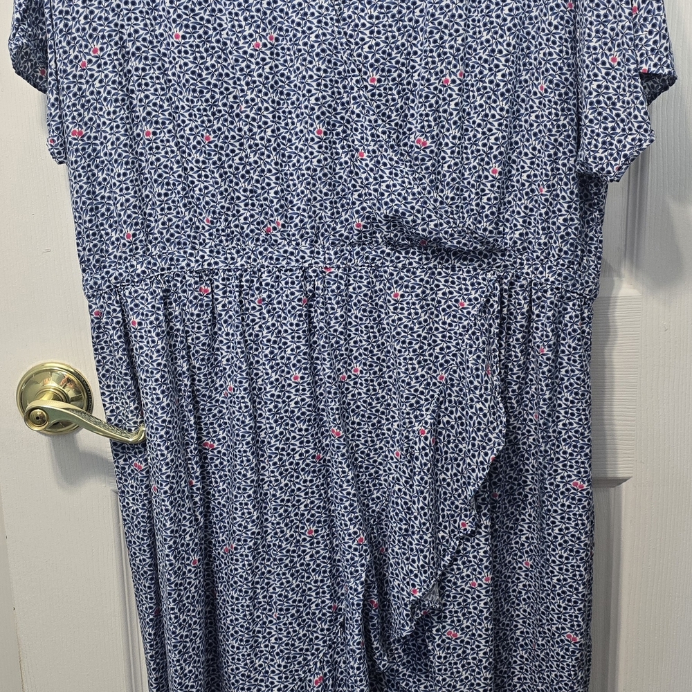 J. Crew Blue Flutter Sleeve V-Neck Sundress
